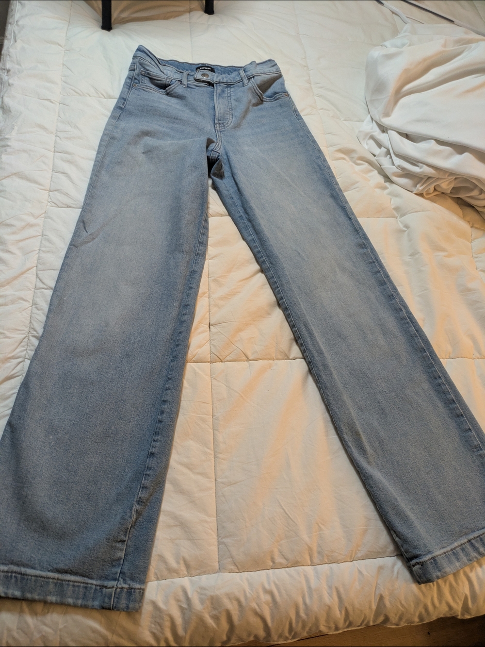 Express Light Blue Wide-Leg Jeans